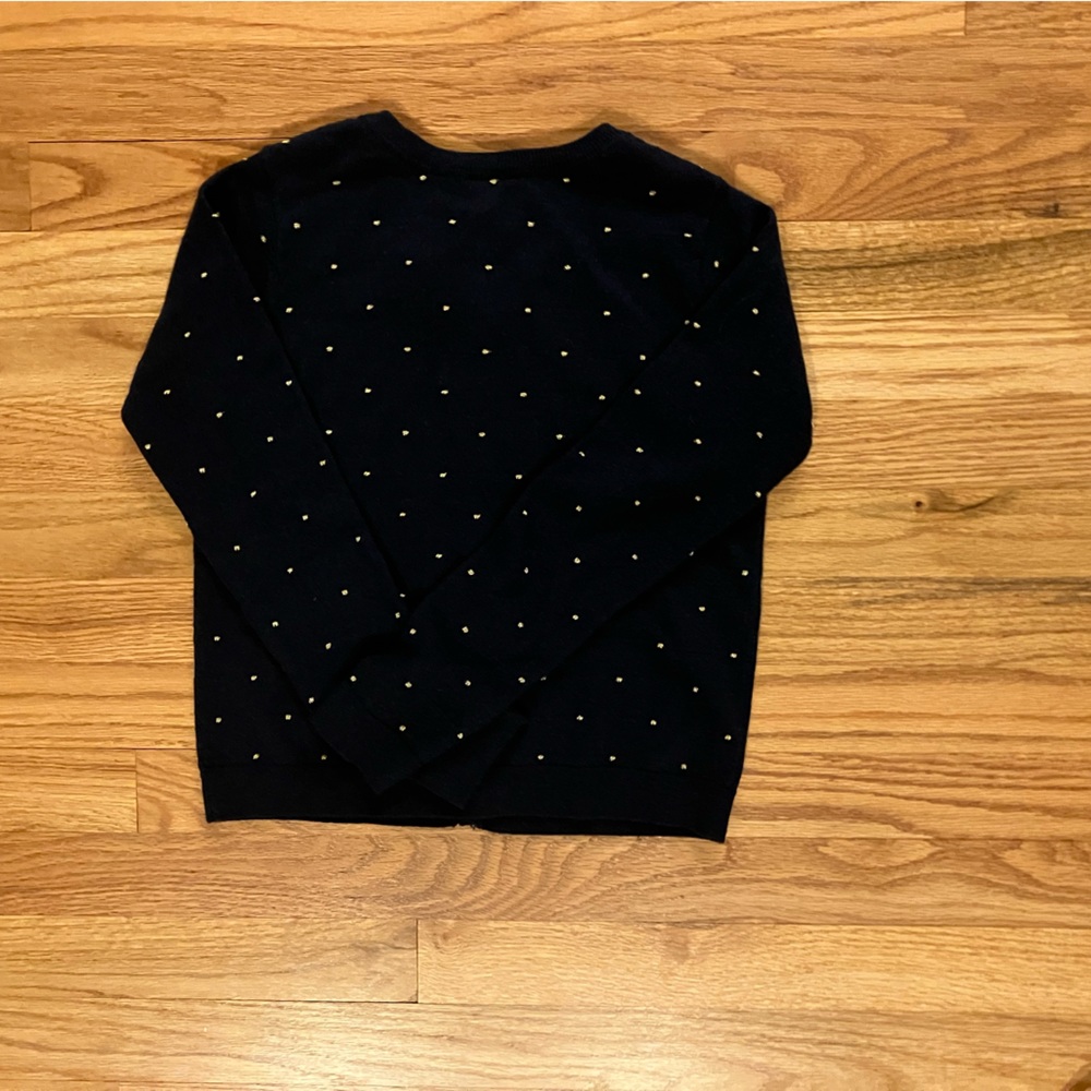 Jacadi  Paris Sweater NWT Navy W/ Gold Polka Dots Size 140 CM - Picture 3 of 8